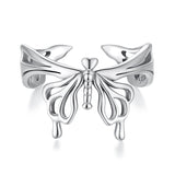 925 Sterling Silver Oxidized Silver 0.2-1.3 cm Adjustable Ring