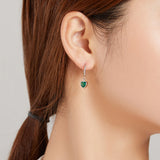925 Sterling Silver Earrings with Pavé Setting CZ and Plated Platinum