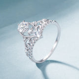 925 Sterling Silver 0.5 Carat Moissanite Ring in Size 6 for Women