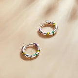 S925 Sterling Silver Enamel Platinum Plated Earrings for Women