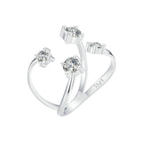925 Sterling Silver White Gold Plated Pavé Set CZ Ring 2.5-13.5mm for Women