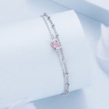 S925 Sterling Silver Pavé CZ Plated Bracelet for Women