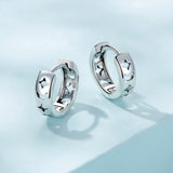 925 Sterling Silver Oxidized Earrings for Women 1.2*0.4cm