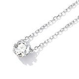 925 Sterling Silver Adjustable Necklace with CZ Pendants for Women