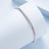 925 Sterling Silver Plated White Gold Bracelet - Adjustable 17+5cm