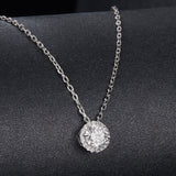 925 Sterling Silver Moissanite Necklace 40+5cm with Pavé Setting for Women