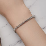 925 Sterling Silver Plated Platinum 17.0 Size Bracelet for Women