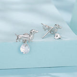 925 Sterling Silver White Gold Plated Pavé Setting CZ Earrings for Women