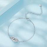 925 Sterling Silver White Gold Plated Chain Bracelet for Women