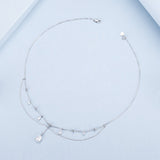 925 Sterling Silver 400mm CZ Pavé Setting Necklace for Women