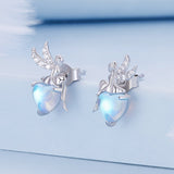 925 Sterling Silver Moonstone CZ Earrings for Women