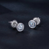925 Sterling Silver 5.0mm Moissanite Earrings for Women