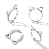925 Sterling Silver Oxidized Paw Design Ring