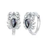 925 Sterling Silver Earrings with Transparent Glass - 13*8mm for Women