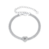 925 Sterling Silver & 1 Carat Moissanite & CZ White Gold Plated Bracelet for Women