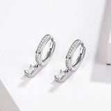 925 Sterling Silver 1.7cm Pavé Setting CZ Earrings