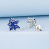 925 Sterling Silver Earrings with Enamel Process and Pavé Setting CZ