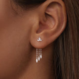 925 Sterling Silver Earrings with White Gold Plating and CZ