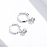 925 Sterling Silver Gold Plated Pavé Setting CZ Earrings for Women
