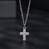 925 Sterling Silver Moissanite Pendant Necklace 40+5cm for Women