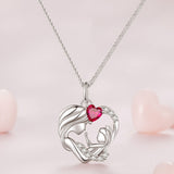 925 Sterling Silver Necklace with Pavé Setting CZ, 25x19mm Pendant, 400mm-450mm Length for Women