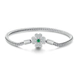 925 Sterling Silver Plated Platinum Bracelet with 3mm Rope for Women