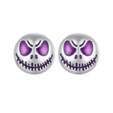 925 Sterling Silver Enamel Oxidized Earrings - 8mm for Women