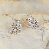 925 Sterling Silver Earrings with Pavé Setting CZ and White Gold Plating
