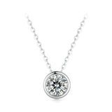 S925 Sterling Silver Moissanite Necklace 400mm with 1ct Moissanite for Women