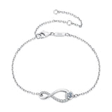 925 Sterling Silver Moissanite Pavé Bracelet for Women - 21cm, White Gold Plated, CZ