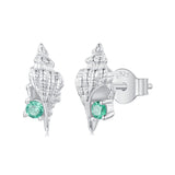 925 Sterling Silver Earrings with Transparent Glass, 5x12mm for Women