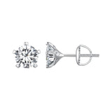 925 Sterling Silver Moissanite 0.50 Carat Earrings 6.0mm for Women