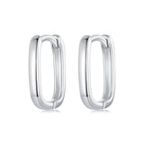 925 Sterling Silver Earrings 10*2mm with White Gold Plating for Women