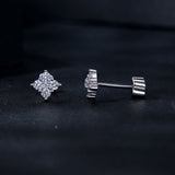 925 Sterling Silver 10mm Moissanite Earrings for Women