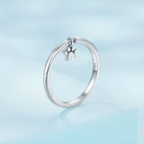 925 Sterling Silver Oxidized Round Paw Print Ring Size 6.0 for Women