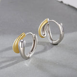 925 Sterling Silver & Plated Gold & Plated White Gold Earrings