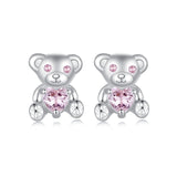 925 Sterling Silver Earrings with CZ in White Gold Plating