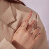 925 Sterling Silver Plated Gold 1.40cm Star Ring
