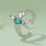 925 Sterling Silver Transparent Glass Ring for Women
