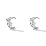 925 Sterling Silver Earrings with Pavé Setting CZ, 0.8*0.6cm for Women