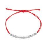 925 Sterling Silver Adjustable White Gold Plated Bracelet with CZ