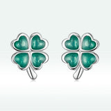 925 Sterling Silver Enamel Plated Platinum Earrings for Women