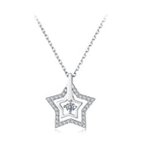 925 Sterling Silver White Gold Plated Moissanite 40+5cm Necklace for Women