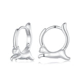 925 Sterling Silver Earrings for Women, Size 15*4mm, Inner Diameter 10mm, Plated Platinum