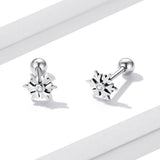 925 Sterling Silver Earrings with Pavé Setting and Oxidized Finish