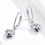 925 Sterling Silver Earrings with CZ and Platinum Plating, 2.3*0.8 cm