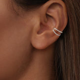 925 Sterling Silver White Gold Plated Hoop Earrings 0.7x1.3cm for Women
