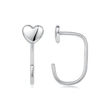 925 Silver White Gold Plated 1.4cm Brass Earrings for Women