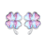 925 Sterling Silver Transparent Glass Earrings for Women