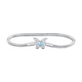 925 Sterling Silver Moonstone Bracelet 17.0 cm Pavé Setting for Women